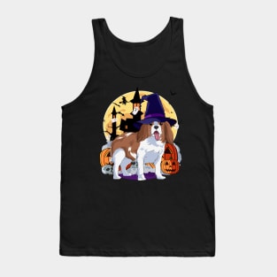 Cavalier king charles spaniel Halloween Witch Pumpkin Tank Top